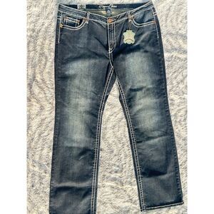 NWT Request Jeans Womens Size 22 Thick Stitch Bootcut Jeans Flap Pocket Y2K Deni